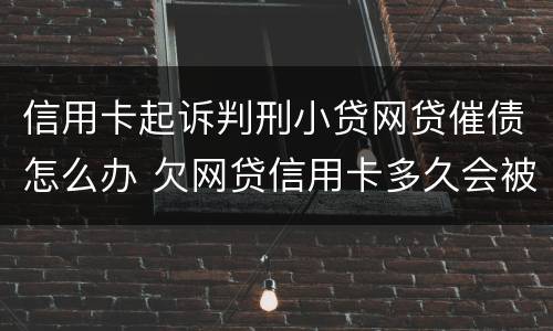 信用卡起诉判刑小贷网贷催债怎么办 欠网贷信用卡多久会被起诉