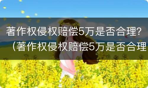 著作权侵权赔偿5万是否合理？（著作权侵权赔偿5万是否合理呢）