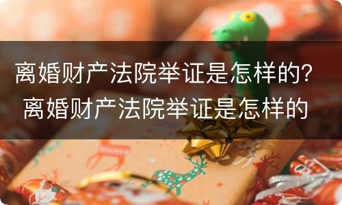 离婚财产法院举证是怎样的？ 离婚财产法院举证是怎样的