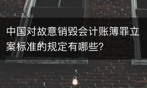 中国对故意销毁会计账簿罪立案标准的规定有哪些？