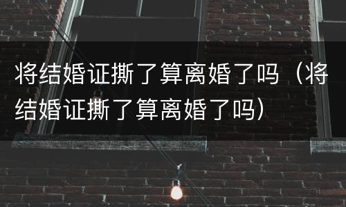 将结婚证撕了算离婚了吗（将结婚证撕了算离婚了吗）