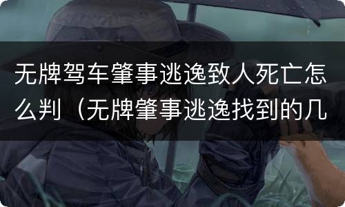 无牌驾车肇事逃逸致人死亡怎么判（无牌肇事逃逸找到的几率大吗）
