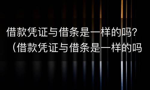 借款凭证与借条是一样的吗？（借款凭证与借条是一样的吗）