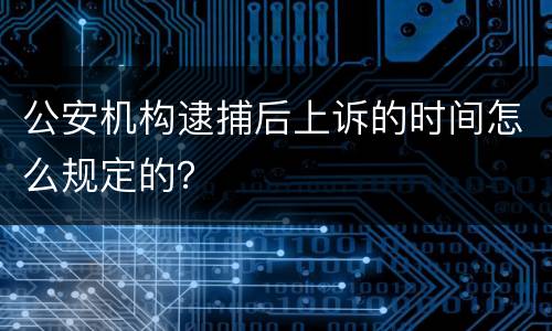 公安机构逮捕后上诉的时间怎么规定的？