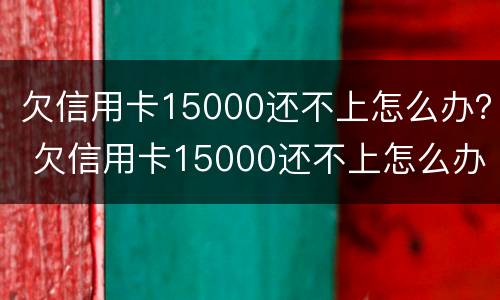 欠信用卡15000还不上怎么办？ 欠信用卡15000还不上怎么办
