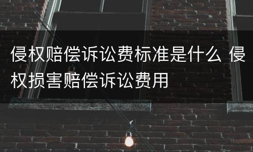 侵权赔偿诉讼费标准是什么 侵权损害赔偿诉讼费用