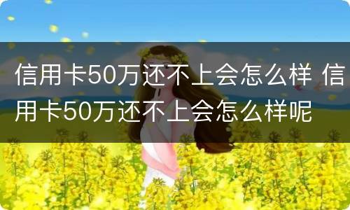 信用卡50万还不上会怎么样 信用卡50万还不上会怎么样呢
