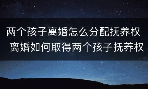两个孩子离婚怎么分配抚养权 离婚如何取得两个孩子抚养权