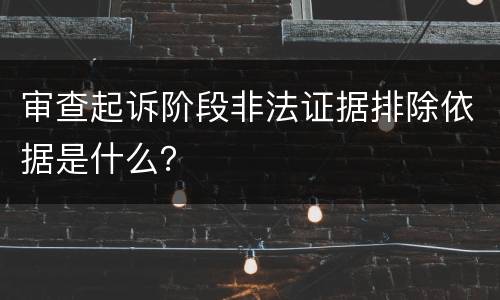 审查起诉阶段非法证据排除依据是什么？
