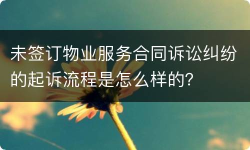 未签订物业服务合同诉讼纠纷的起诉流程是怎么样的？