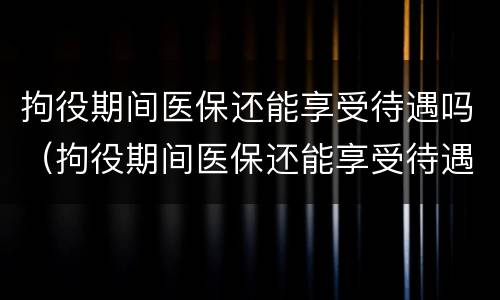 拘役期间医保还能享受待遇吗（拘役期间医保还能享受待遇吗）