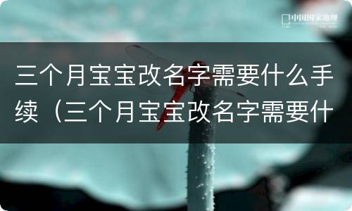 三个月宝宝改名字需要什么手续（三个月宝宝改名字需要什么手续和证件）