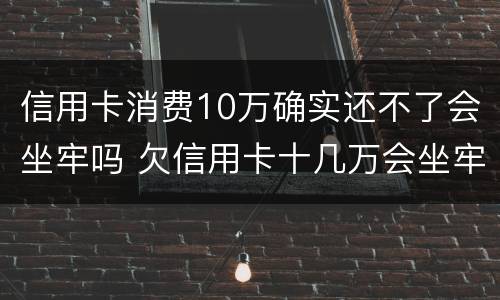 信用卡消费10万确实还不了会坐牢吗 欠信用卡十几万会坐牢吗