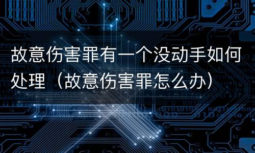 故意伤害罪有一个没动手如何处理（故意伤害罪怎么办）