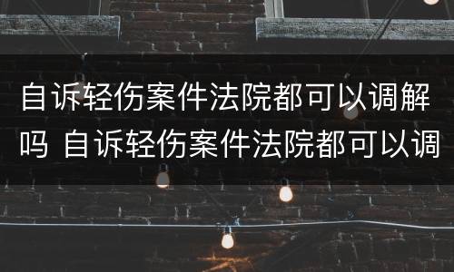 自诉轻伤案件法院都可以调解吗 自诉轻伤案件法院都可以调解吗怎么办