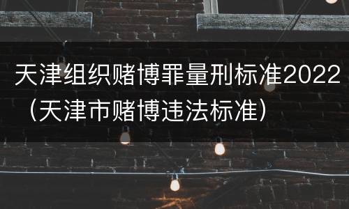 天津组织赌博罪量刑标准2022（天津市赌博违法标准）