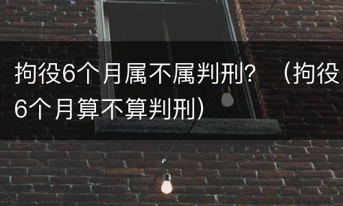 拘役6个月属不属判刑？（拘役6个月算不算判刑）