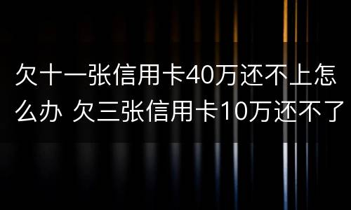 欠十一张信用卡40万还不上怎么办 欠三张信用卡10万还不了