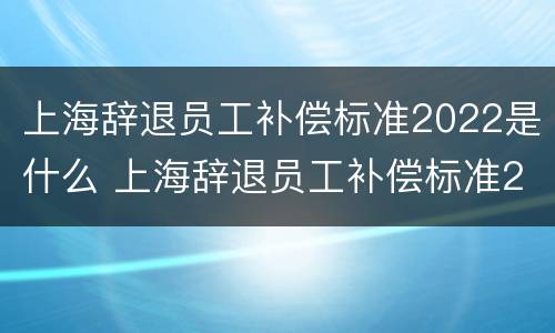 上海辞退员工补偿标准2022是什么 上海辞退员工补偿标准2022是什么时候发