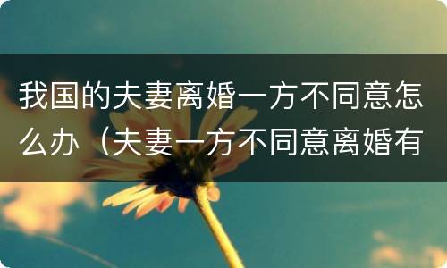 我国的夫妻离婚一方不同意怎么办（夫妻一方不同意离婚有何方法）