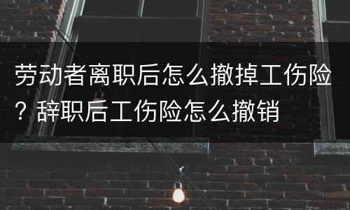 劳动者离职后怎么撤掉工伤险? 辞职后工伤险怎么撤销
