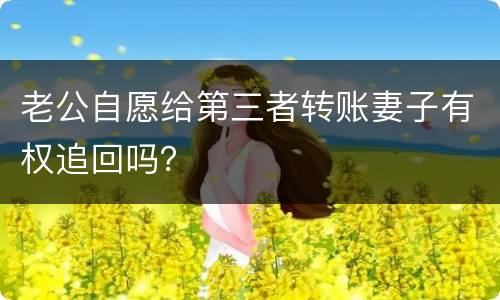 老公自愿给第三者转账妻子有权追回吗？
