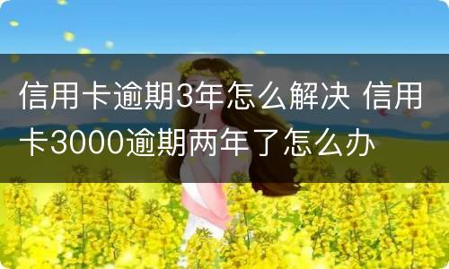 信用卡逾期3年怎么解决 信用卡3000逾期两年了怎么办