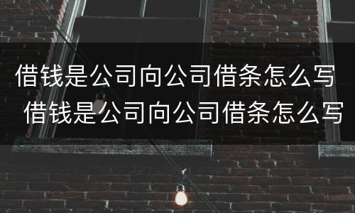 借钱是公司向公司借条怎么写 借钱是公司向公司借条怎么写范本