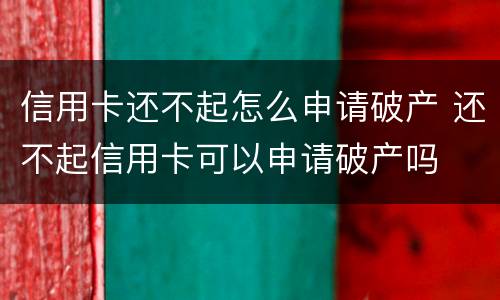 信用卡还不起怎么申请破产 还不起信用卡可以申请破产吗