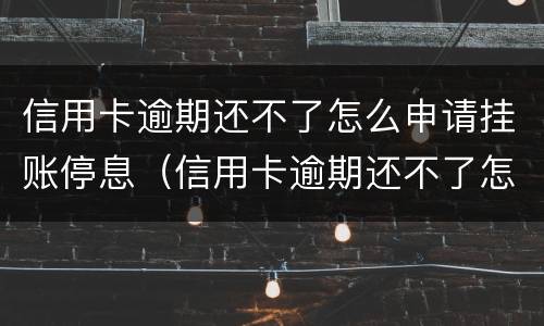 信用卡逾期还不了怎么申请挂账停息（信用卡逾期还不了怎么申请挂账停息还款）