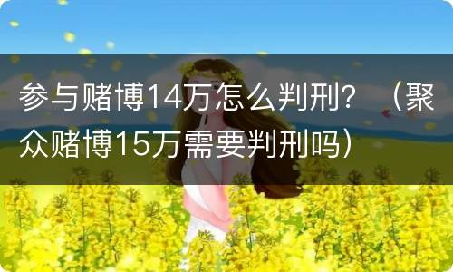 参与赌博14万怎么判刑？（聚众赌博15万需要判刑吗）