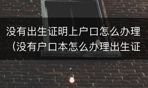 没有出生证明上户口怎么办理（没有户口本怎么办理出生证明）