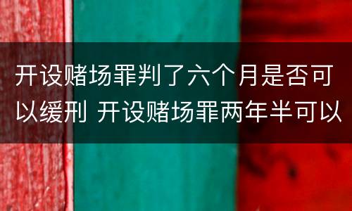 开设赌场罪判了六个月是否可以缓刑 开设赌场罪两年半可以减刑吗