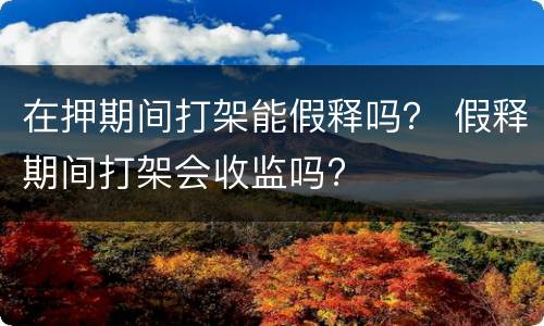 在押期间打架能假释吗？ 假释期间打架会收监吗?