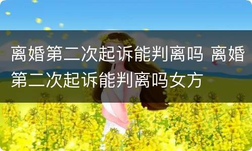 离婚第二次起诉能判离吗 离婚第二次起诉能判离吗女方