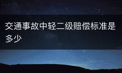 交通事故中轻二级赔偿标准是多少