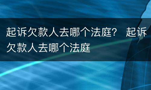 起诉欠款人去哪个法庭？ 起诉欠款人去哪个法庭