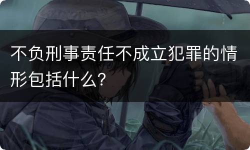 不负刑事责任不成立犯罪的情形包括什么？
