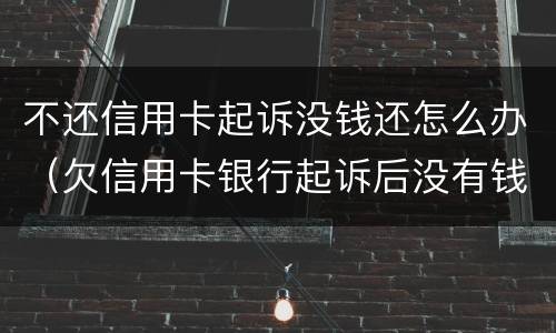 不还信用卡起诉没钱还怎么办（欠信用卡银行起诉后没有钱还会怎么样）