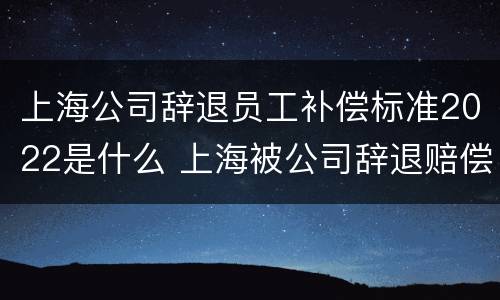 上海公司辞退员工补偿标准2022是什么 上海被公司辞退赔偿标准