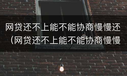 网贷还不上能不能协商慢慢还（网贷还不上能不能协商慢慢还款）