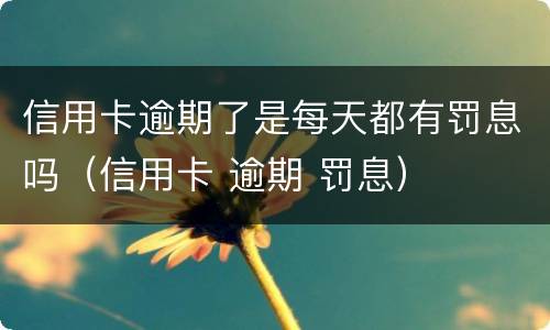 信用卡逾期了是每天都有罚息吗（信用卡 逾期 罚息）