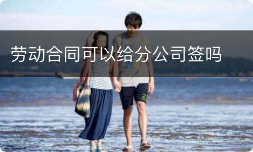 劳动合同可以给分公司签吗