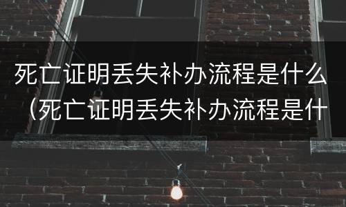 死亡证明丢失补办流程是什么（死亡证明丢失补办流程是什么样的）