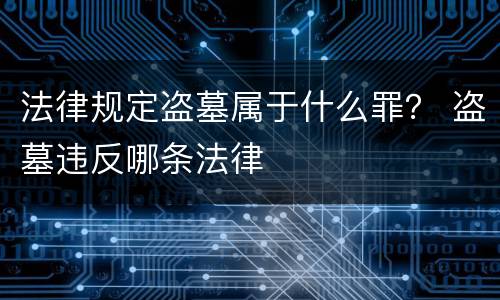 法律规定盗墓属于什么罪？ 盗墓违反哪条法律