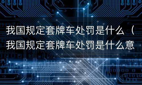 我国规定套牌车处罚是什么（我国规定套牌车处罚是什么意思）