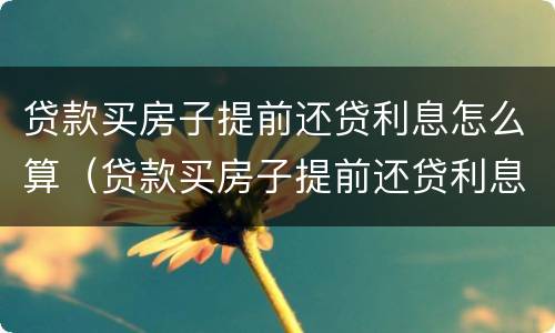 贷款买房子提前还贷利息怎么算（贷款买房子提前还贷利息怎么算的）