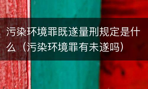 污染环境罪既遂量刑规定是什么（污染环境罪有未遂吗）