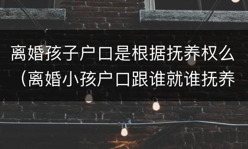 离婚孩子户口是根据抚养权么（离婚小孩户口跟谁就谁抚养是吗）