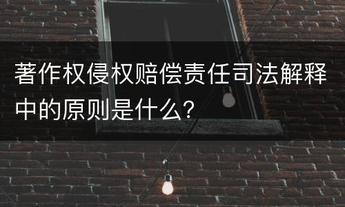 著作权侵权赔偿责任司法解释中的原则是什么？